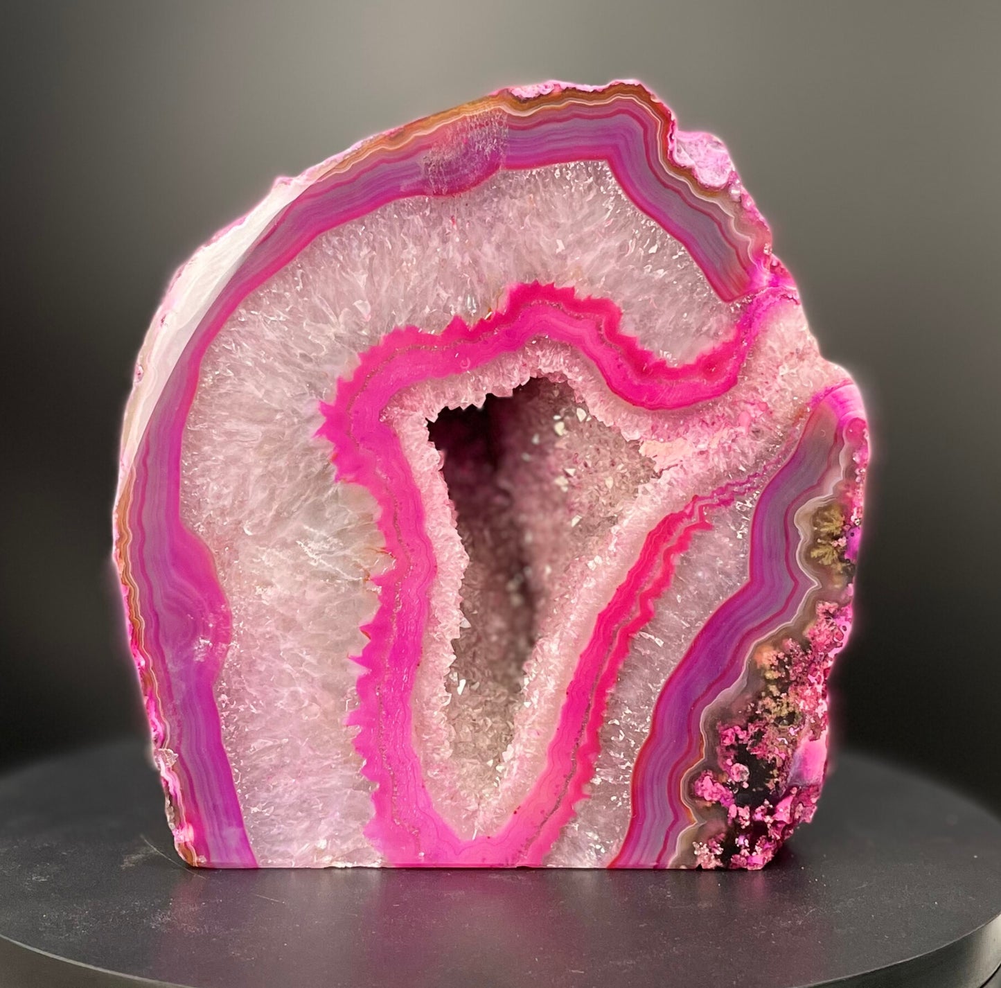 Pink Agate Half with Amazing Druze | 4.85 inches This & That Minerals