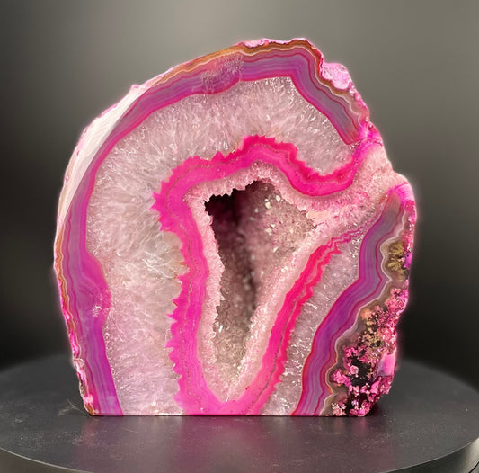 Pink Agate Half with Amazing Druze | 4.85 inches This & That Minerals