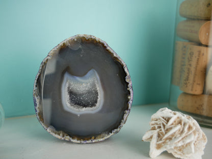 Polished Agate End with Druze | 2.96 inches, 12 ounces This & That Minerals